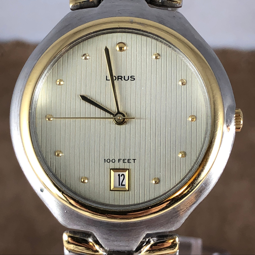 Vintage Lorus 2 Tone Gold Brushed Silver Watch
